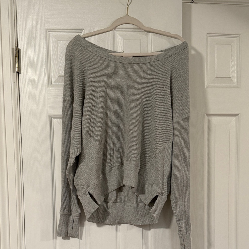 Aerie Off-the-Shoulder Gray Sweater